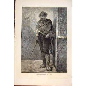  Duwee Listening Footstep Man Swordsman Fine Art 1877