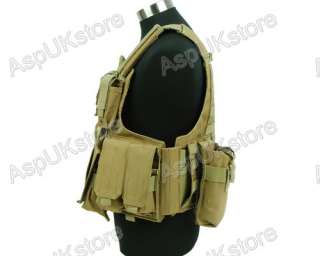 Molle Airsoft Tactical Strike Plate Carrier Vest  TAN G  