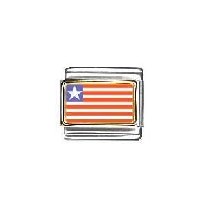 Liberia Flag Italian Charm Bracelet Link