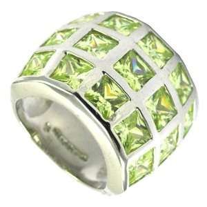  Peridot CZ Windowpane Ring Jewelry