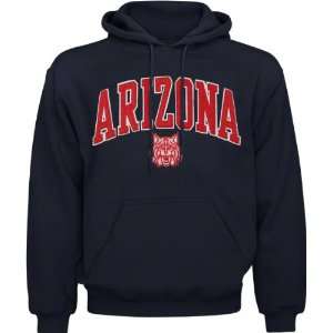  Arizona Wildcats Navy Acid Washed Mascot Hooded Sweatshirt 