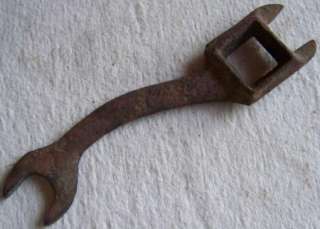 Vtg Old Tool Curved Wrench Box Square Nut Open End Farm Mechanic 