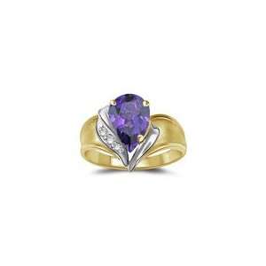   Cts Diamond & 1.06 Cts Amethyst Womens Ring in 14K Two Tone Gold 10.0