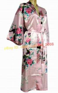 Peacock Kimono Robe Sleepwear Yukata&Belt Pink WRD 12  