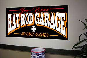 Custom Garage Shop Poster Sign Hot Rod Rat Rod 2x4  