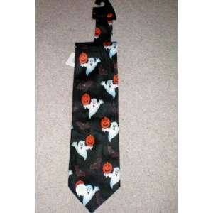  Mans Halloween Tie    New with Tag    Pumpkins and Ghosts 