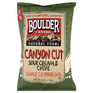 Boulder Canyon Sour Cream & Chives, Canyon Cut, 5 Ounce (Pack of 12)