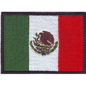  Mexico Black Border Flag Embroidered Sew on Patch 