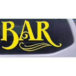 Bar Sign Decal Business Car Window Wall Laptop Decal Sticker    Yellow 