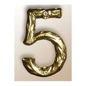  Twisted Twig Metal Cast House Number   #5