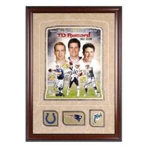  Tom Brady, Peyton Manning and Dan Marino Deluxe Framed 