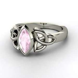  Caitlin Ring, Sterling Silver Ring with Rose Quartz 