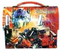 TRANSFORMERS RED DOME SHAPED WORKMANS LUNCH TIN {NWL}  