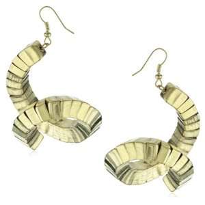  Yukester Snake Gold Spiral Brass Earrings Jewelry