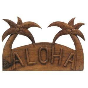  Hawaiian Wood Aloha Sign Aloha Palm Tree Patio, Lawn 