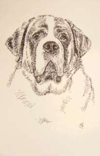SAINT BERNARD DOG ART #43 Kline DRAWN FROM WORDS gift  