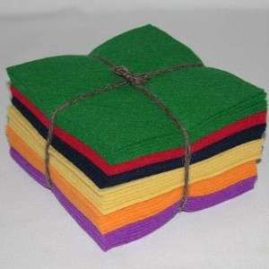 36 5 Squares 100% Wool Felt Classic Bright Charm Pack  