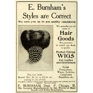   Wigs Pompadours Beaded Nets Style Fashion Chicago   Original Print Ad
