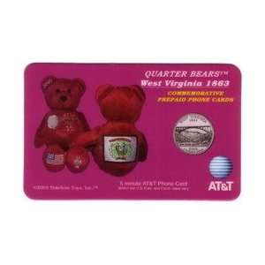   5m West Virginia (#35) Quarter Bear Pictures Bean Bag Toy, Coin, Flag