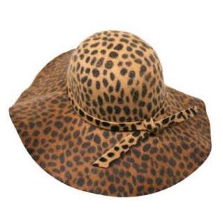  Gradient Brown Leopard 4.5 Wide Brim Floppy Hat Clothing