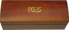 Wood Display Box for 20 PCGS Certified Coin Slabs, Printed Gold PCGS 