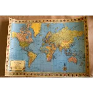    Vintage World Map Poster By Cavallini & Co.
