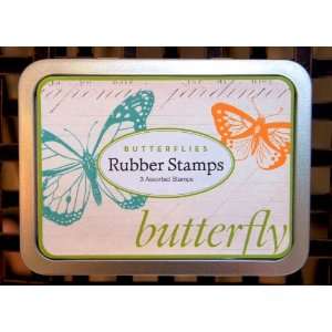    Butterfly Rubber Stamp Set (3 stamps) by Cavallini