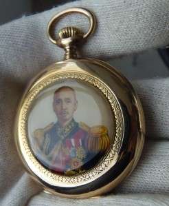 WOW Vacheron gold watch,enamel portrait of General Chiang Kai shek of 