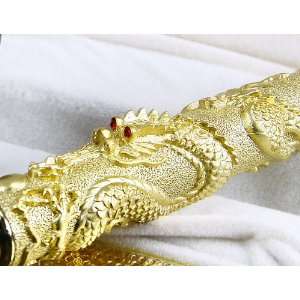  Carved 3D Dragons Playing Pearl Golden Pen Dragon Means 
