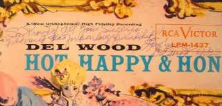 DEL WOOD AUTOGRAPHED LP + NEWS ARTICLE Hot, Happy & Honky  