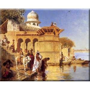  Along the Ghats, Mathura 16x13 Streched Canvas Art by 
