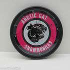 Arctic Cat 50th Anniversary Cathead 10 Wall Clock   Pink   New   5229 