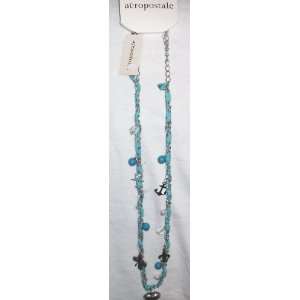  Aeropostale Necklace Blue With Heart 