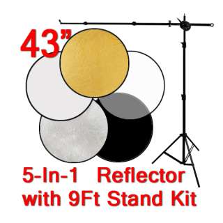 43 5 IN 1 PHOTO STUDIO REFLECTOR STAND HOLDING ARM KIT 847263088570 