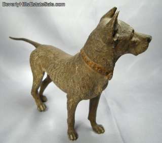 Large Vienna Bronze Great Dane Dog Signed Geschutzt  
