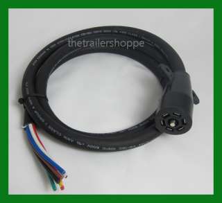 Universal Molded Trailer Light Plug Wiring Harness 7 Way RV 6 Cord 