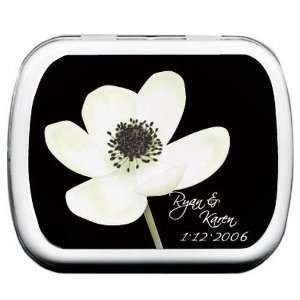   Personalized Mint Tins   White Anemone Flower