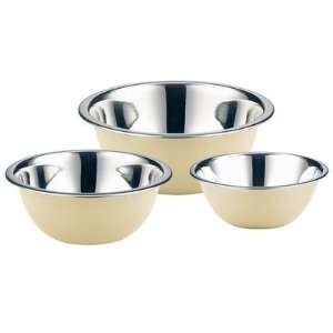  Classic Color Stainless Steel 3 Piece Bowl Set in Vanilla 