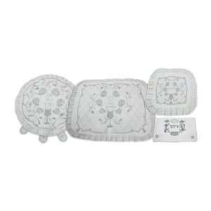 Passover Matzah Cover and Pillow Set with Roses and Kiddush Cups in 