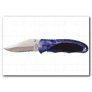  Blue Camoflage Folding Pocket Knife with Clip Everything 