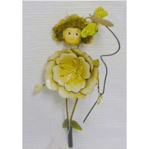  Small Yellow Flower Metal Garden Fairy Gift Stake Patio 