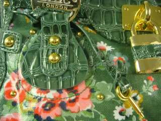 Womens LYDC Designer Croc Flower Print Oilcloth Handbag  