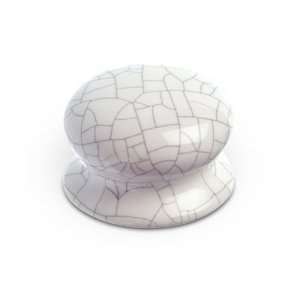 Country style expression   1 1/2 diameter ceramic knob in crackle whi