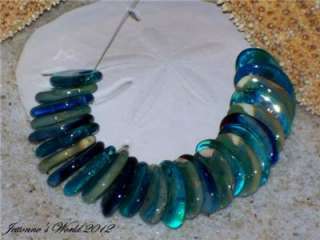Jettonnes World Sea Stones Set Handmade Lampwork Glass Art Beads 