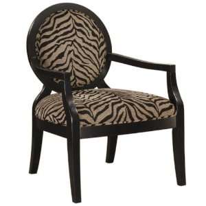   Zebra Print Accent Chair with Exposed Wood Arms by Coaster Furniture