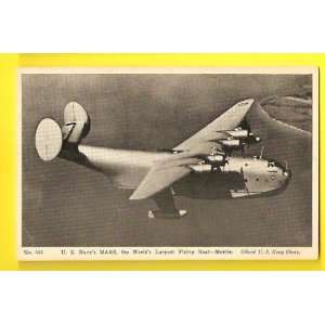  Postcard US Navy Mars Largest Flying Boat 