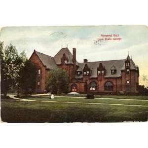 1910 Vintage Postcard Margaret Hall Iowa State College