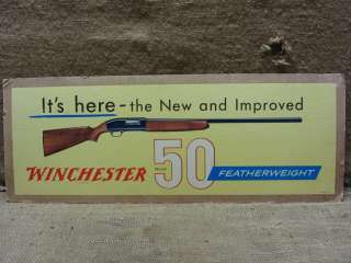 Vintage Winchester Dealer Sign  Gun Ammo Antique Rifle Bullets Shells 
