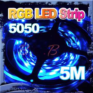 5M Flexible 5050 SMD LED RGB Light Strip Color changing  