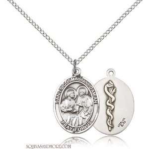  Sts. Cosmas and Damian Doctors Medium Sterling Silver 
